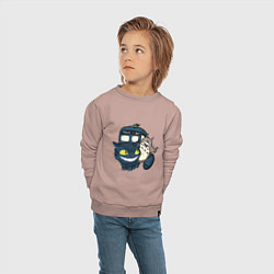 Свитшот хлопковый детский Tardis Totoro, цвет: пыльно-розовый — фото 2