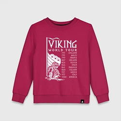Свитшот хлопковый детский Viking world tour, цвет: маджента