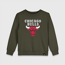 Свитшот хлопковый детский CHICAGO BULLS, цвет: хаки
