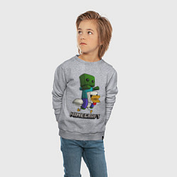 Свитшот хлопковый детский MINECRAFT, цвет: меланж — фото 2