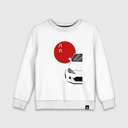 Свитшот хлопковый детский Toyota GT 86 Hachirocku, цвет: белый