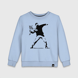 Свитшот хлопковый детский Banksy, цвет: мягкое небо