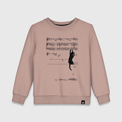Свитшот хлопковый детский Music cat, цвет: пыльно-розовый