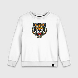 Свитшот хлопковый детский Тигр, цвет: белый
