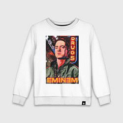 Свитшот хлопковый детский EMINEM NEON, цвет: белый