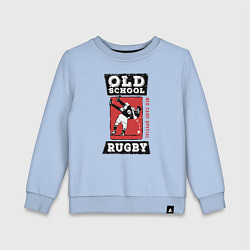 Свитшот хлопковый детский Old School Rugby, цвет: мягкое небо