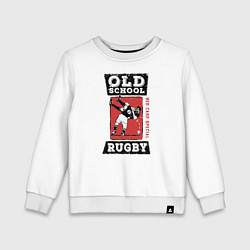 Свитшот хлопковый детский Old School Rugby, цвет: белый