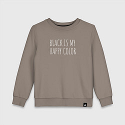 Свитшот хлопковый детский BLACK IS MY HAPPY COLOR, цвет: утренний латте