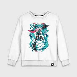 Свитшот хлопковый детский Hatsune Miku Expo, цвет: белый