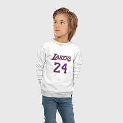 Свитшот хлопковый детский Lakers 24, цвет: белый — фото 2