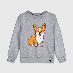 Свитшот хлопковый детский Корги, цвет: меланж