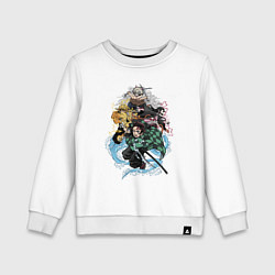 Свитшот хлопковый детский KIMETSU NO YAIBA, цвет: белый