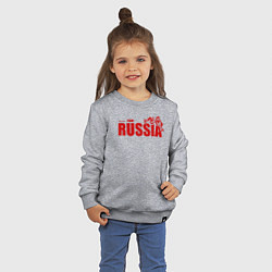 Свитшот хлопковый детский Russia, цвет: меланж — фото 2