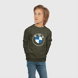 Свитшот хлопковый детский BMW LOGO 2020, цвет: хаки — фото 2