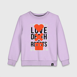 Свитшот хлопковый детский LOVE DEATH ROBOTS LDR, цвет: лаванда