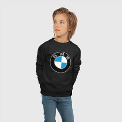 Свитшот хлопковый детский BMW, цвет: черный — фото 2