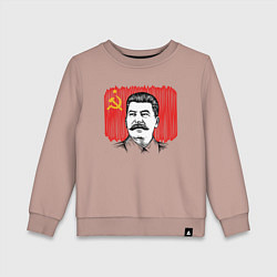 Свитшот хлопковый детский Сталин и флаг СССР, цвет: пыльно-розовый