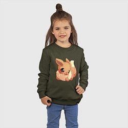 Свитшот хлопковый детский Иви, цвет: хаки — фото 2