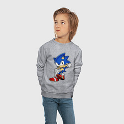 Свитшот хлопковый детский SONIC, цвет: меланж — фото 2