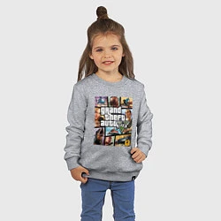 Свитшот хлопковый детский GTA5, цвет: меланж — фото 2