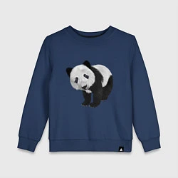 Свитшот хлопковый детский Панда, цвет: тёмно-синий