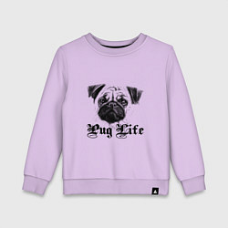 Свитшот хлопковый детский Pug life, цвет: лаванда