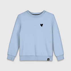 Свитшот хлопковый детский СЕРДЕЧКО, цвет: мягкое небо