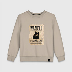 Свитшот хлопковый детский Кот, цвет: миндальный