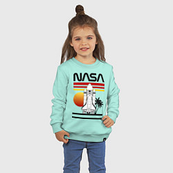 Свитшот хлопковый детский NASA, цвет: мятный — фото 2