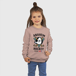 Свитшот хлопковый детский ANAHEIM DUCKS, цвет: пыльно-розовый — фото 2