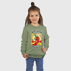 Свитшот хлопковый детский Крутой мексиканский перец, цвет: авокадо — фото 2