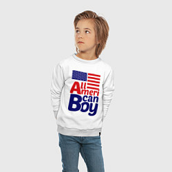 Свитшот хлопковый детский All American Boy, цвет: белый — фото 2