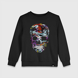 Свитшот хлопковый детский Skull 2055, цвет: черный
