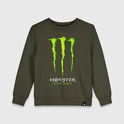 Свитшот хлопковый детский MONSTER ENERGY, цвет: хаки