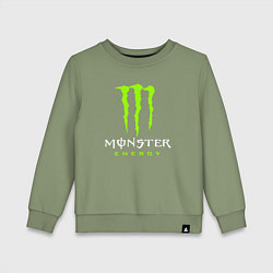 Свитшот хлопковый детский MONSTER ENERGY, цвет: авокадо