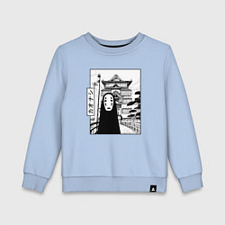 Свитшот хлопковый детский No-Face Spirited Away Ghibli, цвет: мягкое небо