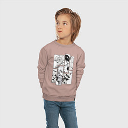 Свитшот хлопковый детский Аска и Синдзи, Евангелион, цвет: пыльно-розовый — фото 2