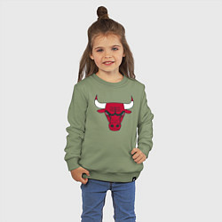 Свитшот хлопковый детский Chicago Bulls, цвет: авокадо — фото 2