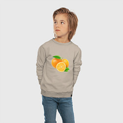 Свитшот хлопковый детский Апельсины, цвет: миндальный — фото 2