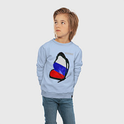 Свитшот хлопковый детский Россия, цвет: мягкое небо — фото 2