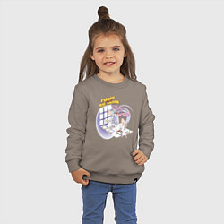 Свитшот хлопковый детский Брейн и Пинки, цвет: утренний латте — фото 2
