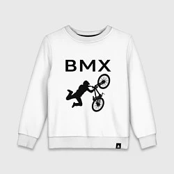 Свитшот хлопковый детский Велоспорт BMX Z, цвет: белый