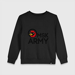 Свитшот хлопковый детский Omsk army, цвет: черный