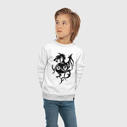 Свитшот хлопковый детский Геральдический дракон, цвет: белый — фото 2