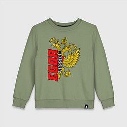 Свитшот хлопковый детский Егор, цвет: авокадо