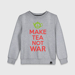 Свитшот хлопковый детский Make tea not war, цвет: меланж