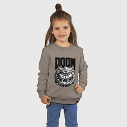 Свитшот хлопковый детский КАКОДЕМОН DOOM Z, цвет: утренний латте — фото 2