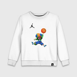 Свитшот хлопковый детский Brawl STARS баскетбол, цвет: белый