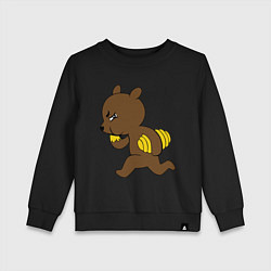 Свитшот хлопковый детский Медведь украл мёд, цвет: черный