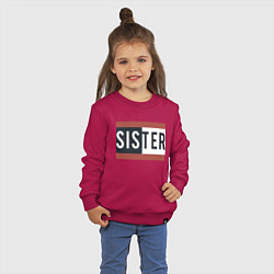 Свитшот хлопковый детский Sister, цвет: маджента — фото 2